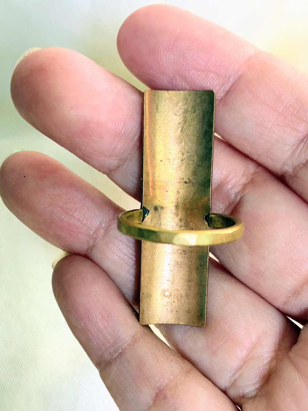 Gold-Tone Tribal Bar Statement Ring - Women Jewelry - Picture 3 of 9